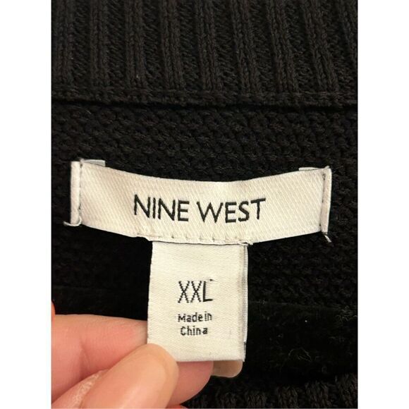 Nine West Short Puff Sleeve Sweater XXL Black - Picture 3 of 6